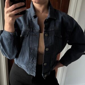 Vintage 90's Gap Women's Blue Denim Cropped Jacket